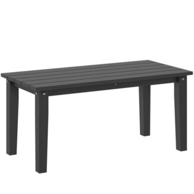 Rectangle Outdoor Patio Table, HDPE Slatted Design