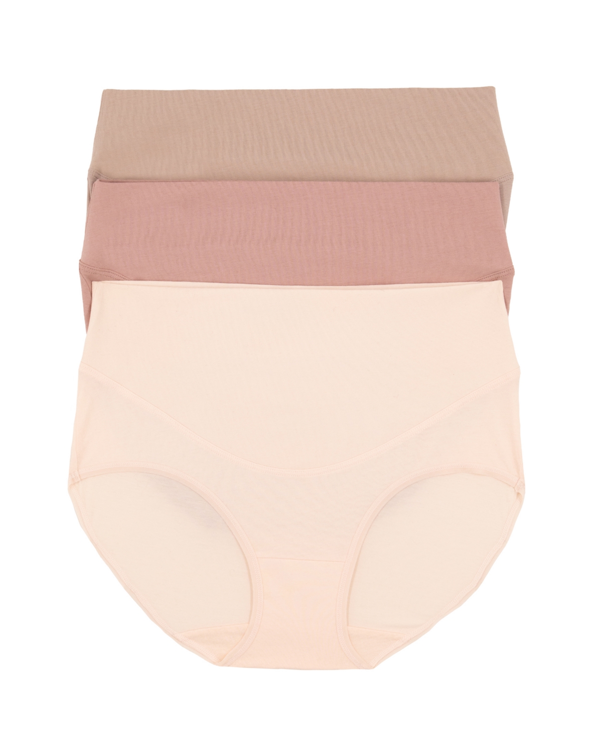 Felina Women's 3-pack Pima Cotton Control Brief Panty In Baked Clay