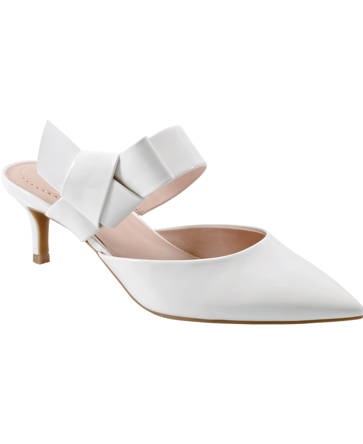 Женские сабо Bandolino Millie Bow Strap Kitten Heel, цвет: Кремовый лаковый — фото 1