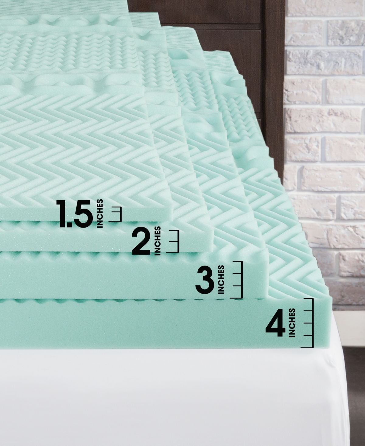 Dream Serenity Ecozone 2" Memory Foam Mattress Topper, Twin Xl In Blue