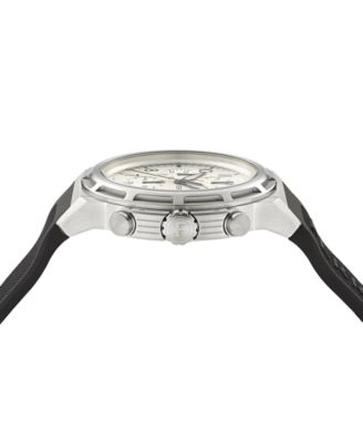 Men's Swiss Chronograph Sport Black Silicone Strap Watch 44mm