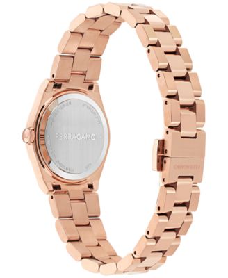 Women's Swiss Vega Upper East Diamond Accent Rose Gold Ion Plated Bracelet Watch 28mm
