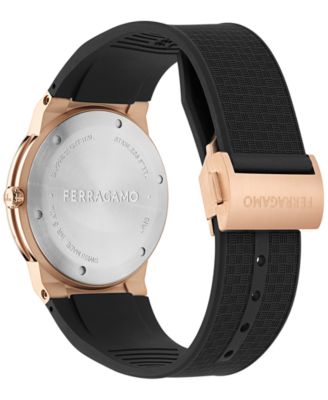 Men's Swiss Black Polyurethane Strap Watch 41mm