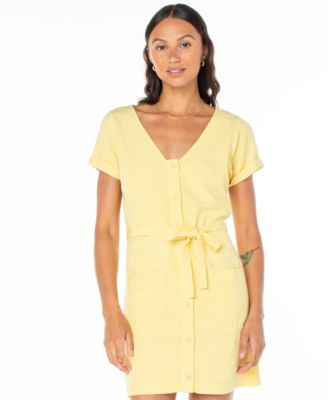 Juniors' Kona Belted Short-Sleeve Mini Dress