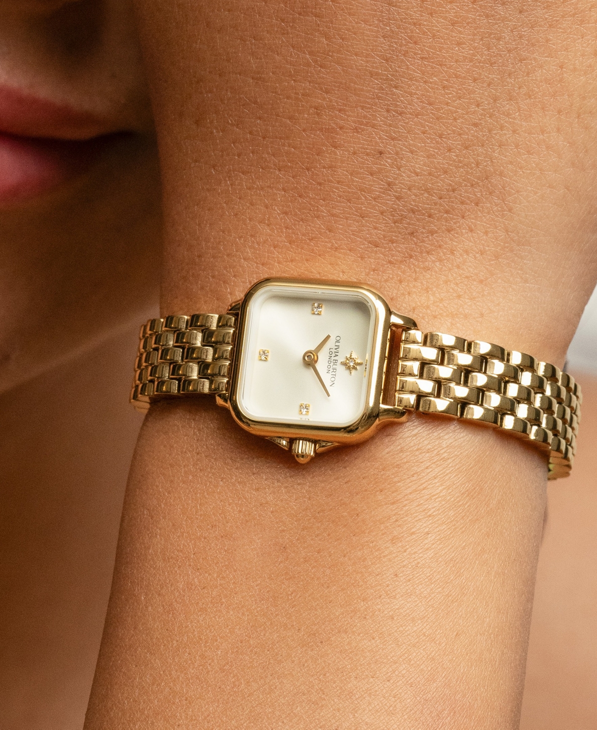 Olivia Burton Women's Grosvenor Mini Gold Tone Bracelet Watch, 20mm In Gold