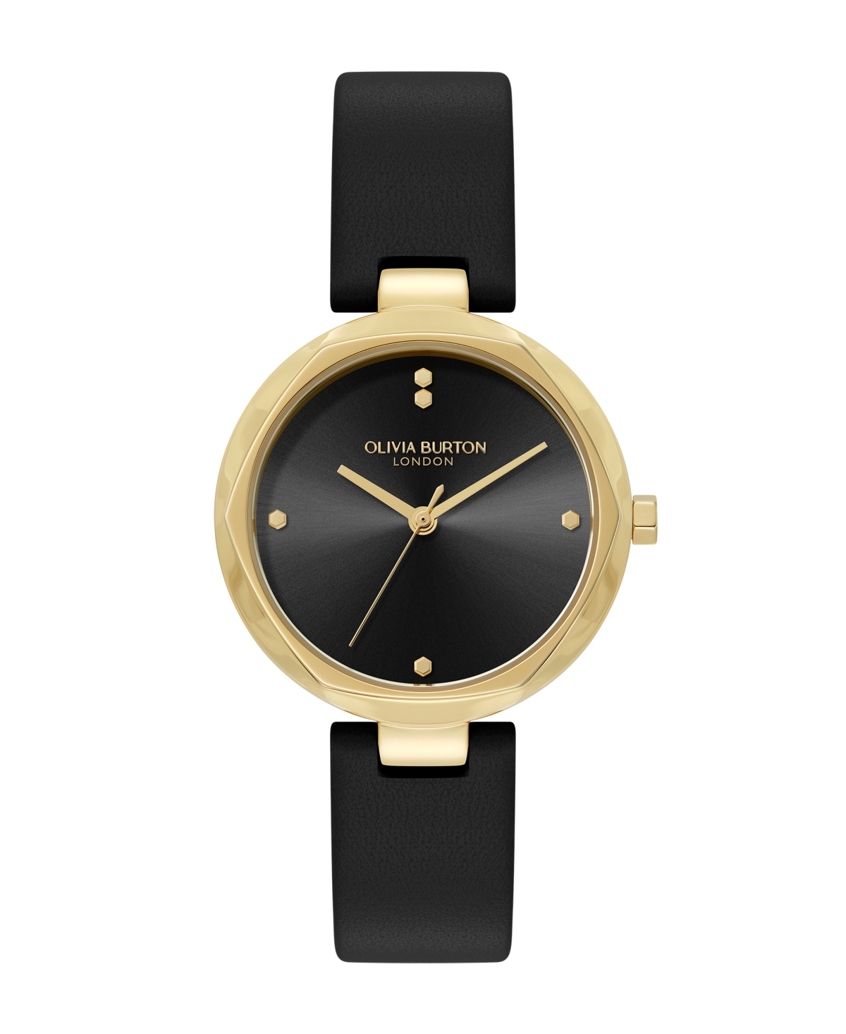 Women's Dimension Black Leather Strap Watch, 32mm - Black