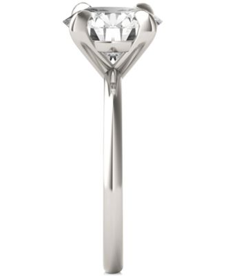 Moissanite Classic Basket Solitaire Engagement Ring (3 ct. t.w.) in Two-Tone 14k Gold