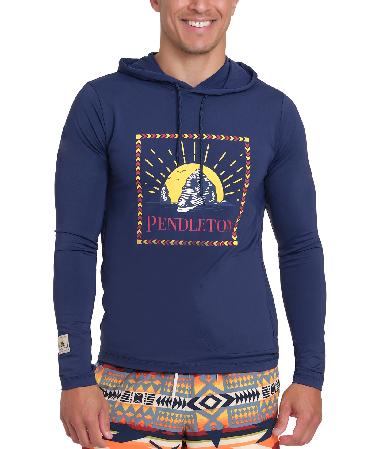 Men's Graphic Long-Sleeve Hoodie Rashguard - Sandshell