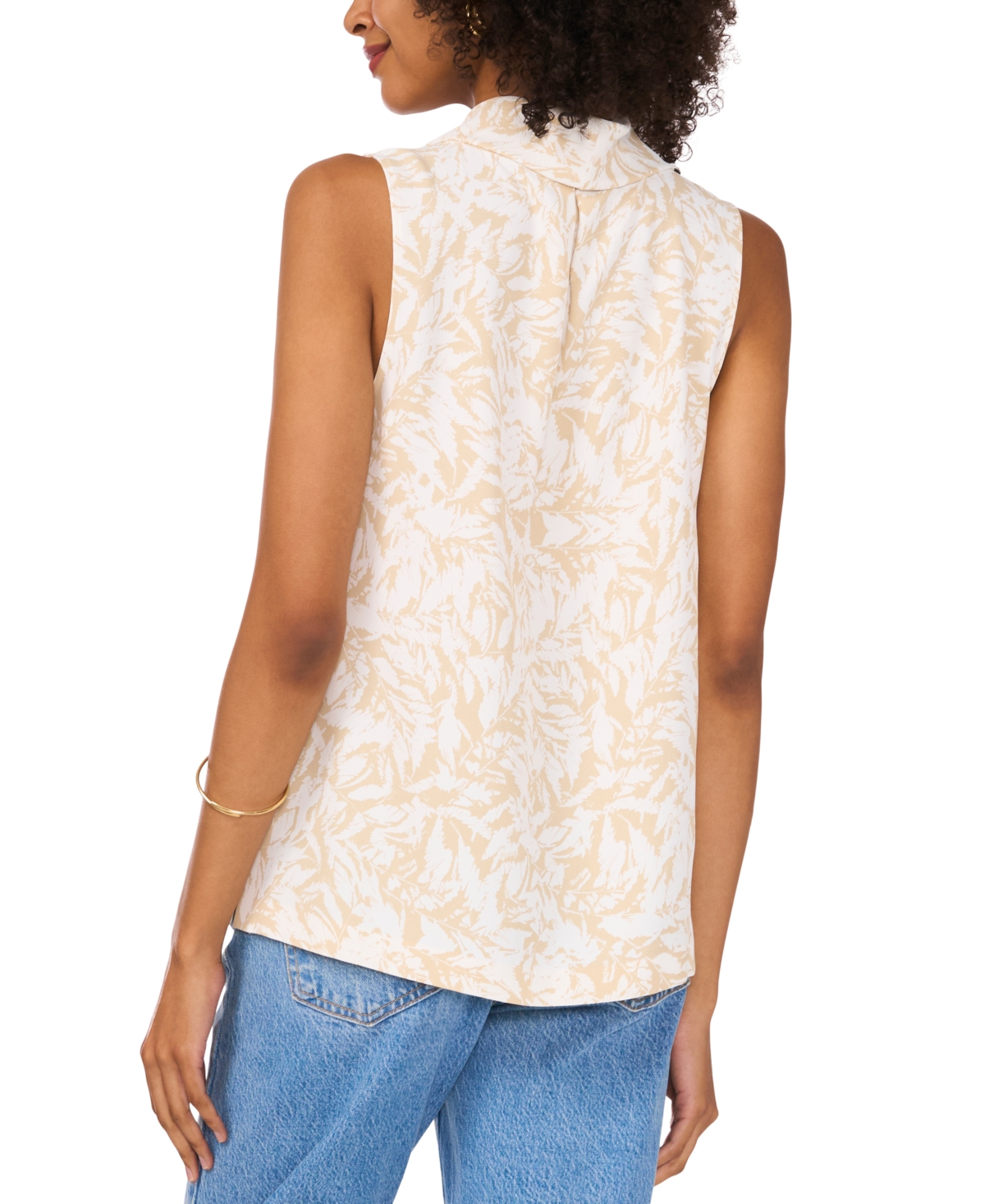 VINCE CAMUTO WOMEN'S PRINTED COWL-NECK SLEEVELESS TOP 