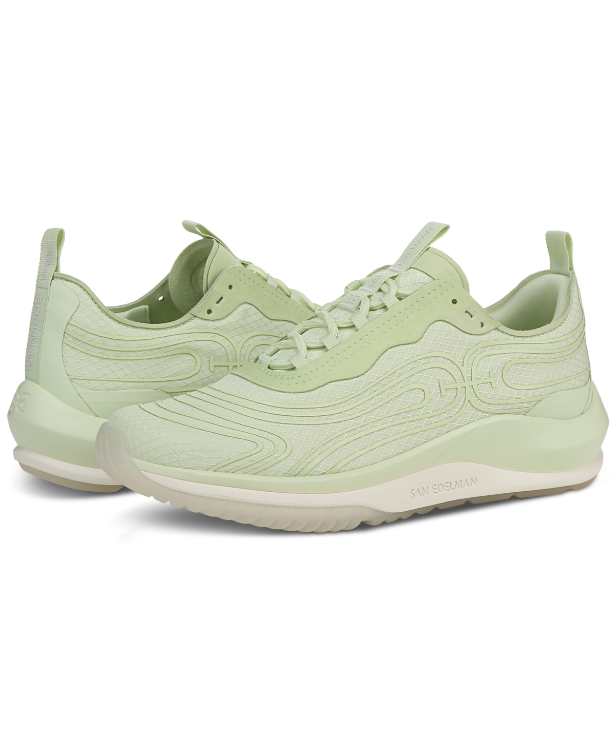 SAM EDELMAN WOMEN'S MILES MIXED-MEDIA LACE-UP SNEAKERS 