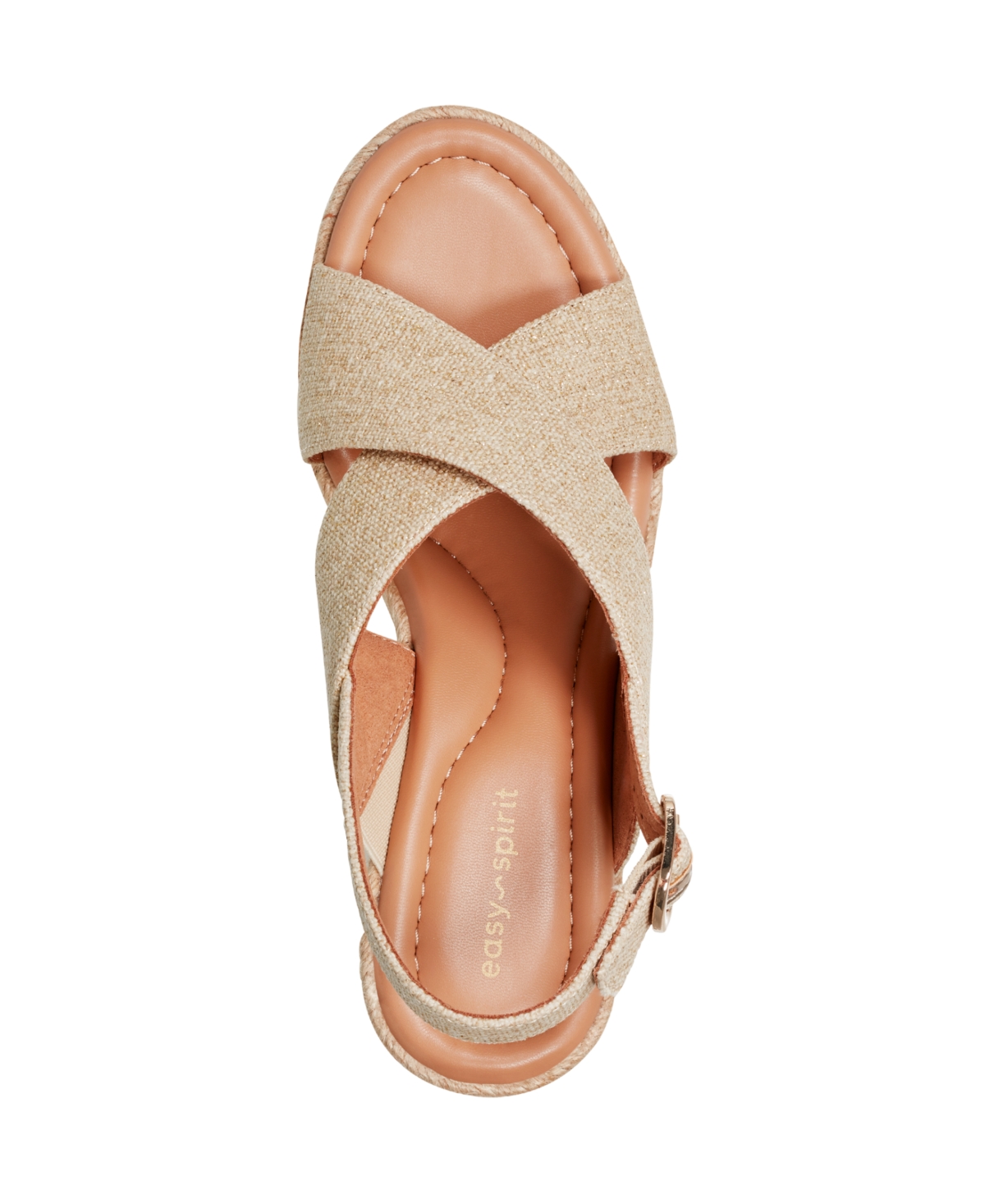 Shop Easy Spirit Women's Ariane Espadrille Wedge Sandals In Natural,gold