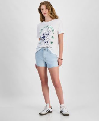 Juniors' 4" High-Rise Curvy Denim Shorts 