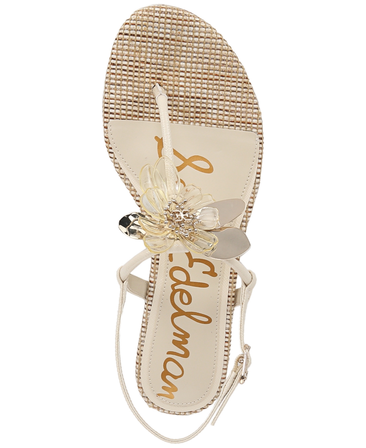 Sam Edelman Women's Eden Flat Sandals In Modern Ivory Faux Leather