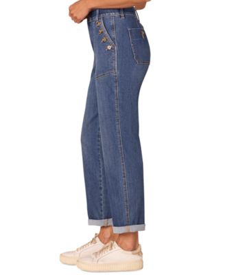 Petite "Ab"solution High-Rise Roll-Cuff Jeans