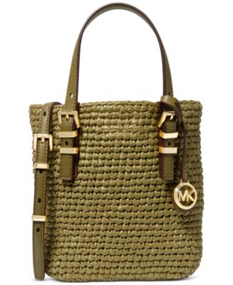 Michael Kors Quinn Small North South Woven Tote Crossbody