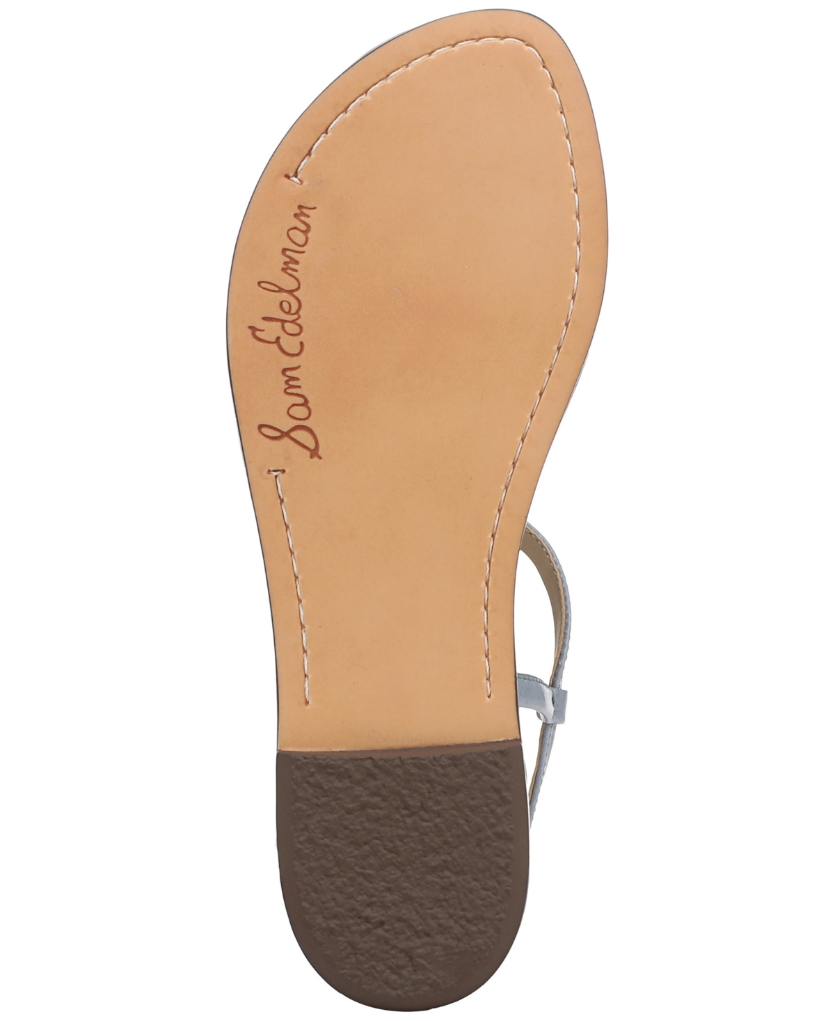 Sam Edelman Women's Gigi T-strap Flat Sandals In Blue Breeze Leather