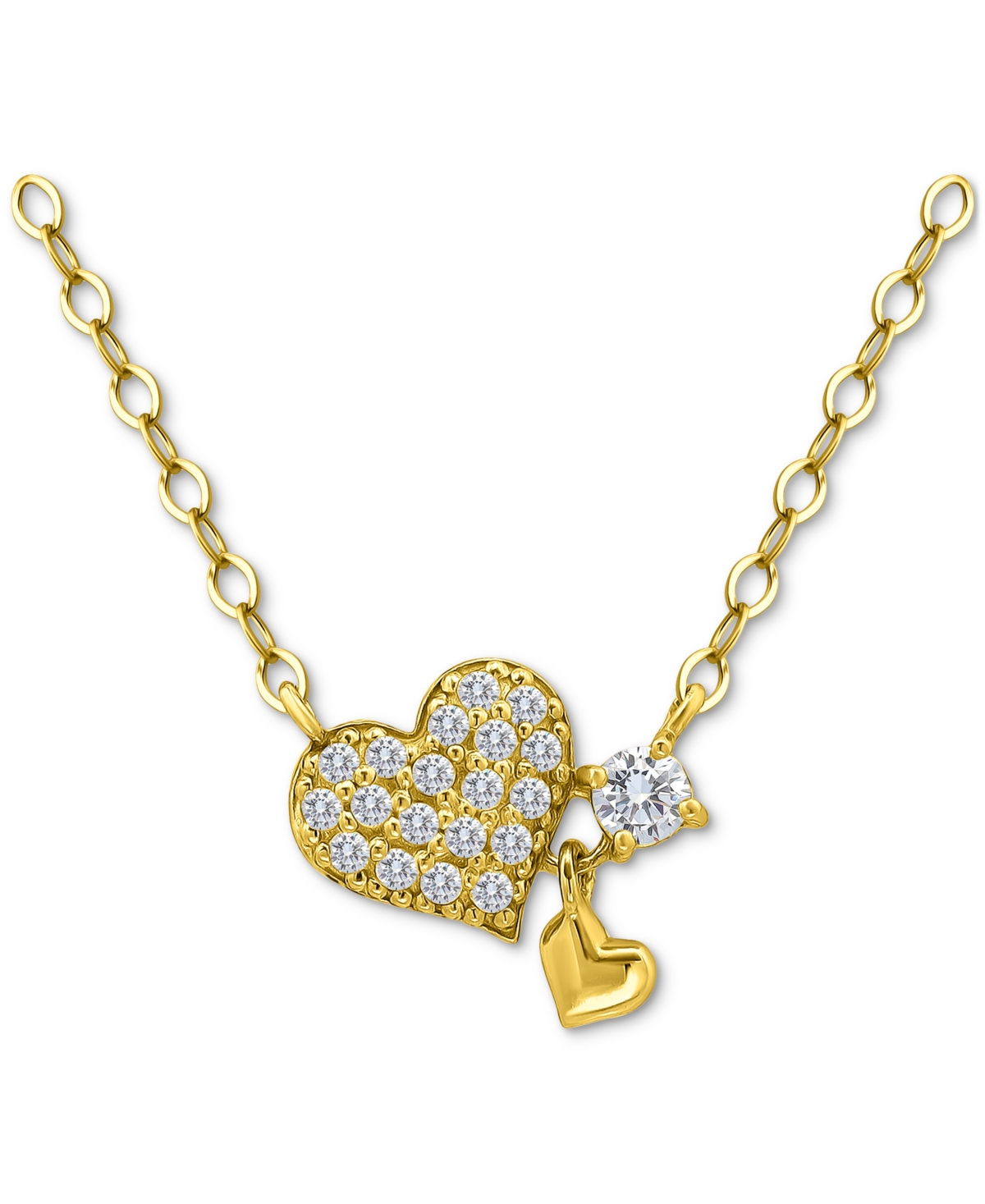 Giani Bernini Cubic Zirconia Heart Pendant Necklace (3/8 Ct. T.w.) In 18k Gold-plated Sterling Silver, 16" + 2" Ex In Gold