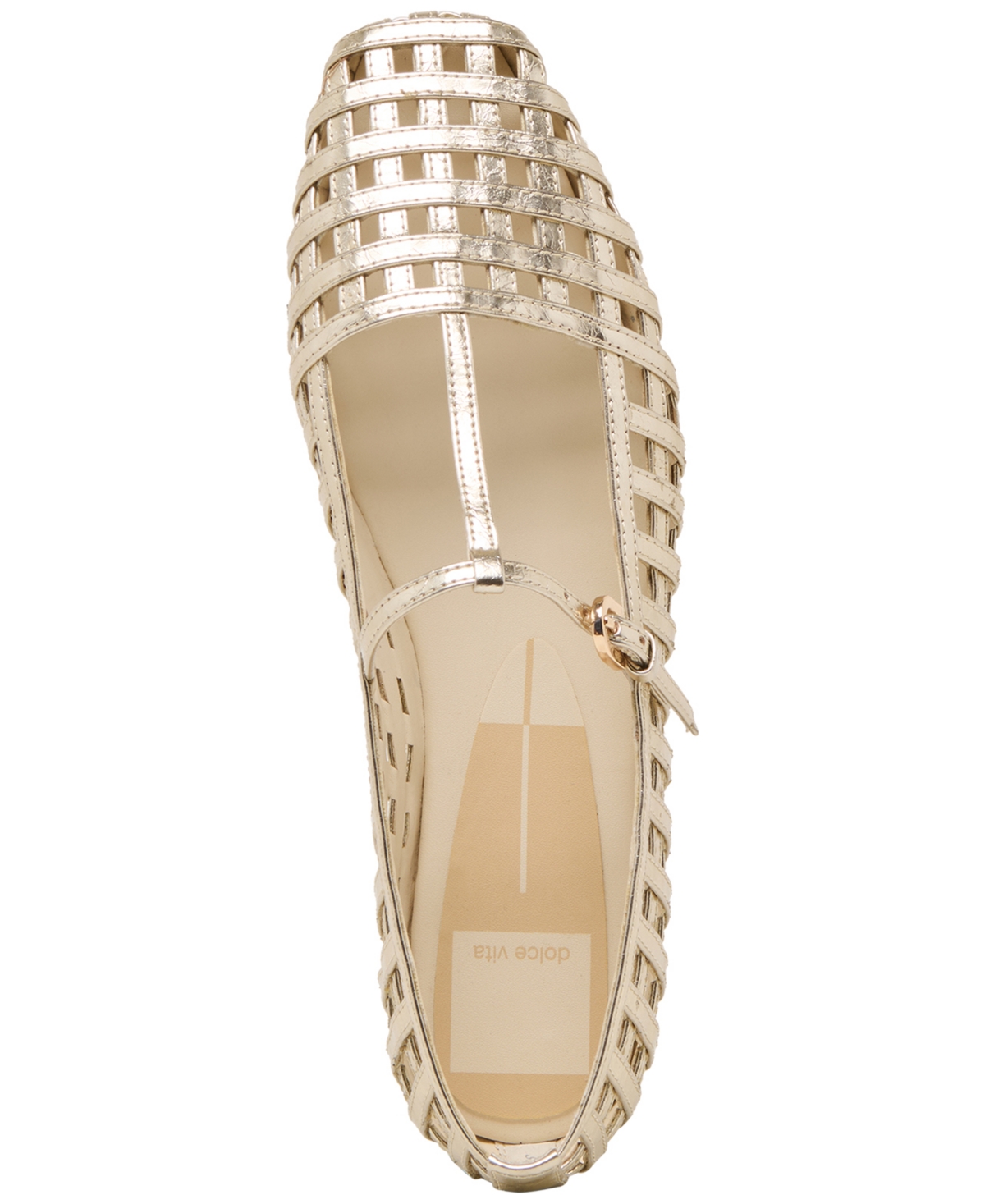 Dolce Vita Rains T-strap Flat In Light Gold Leather