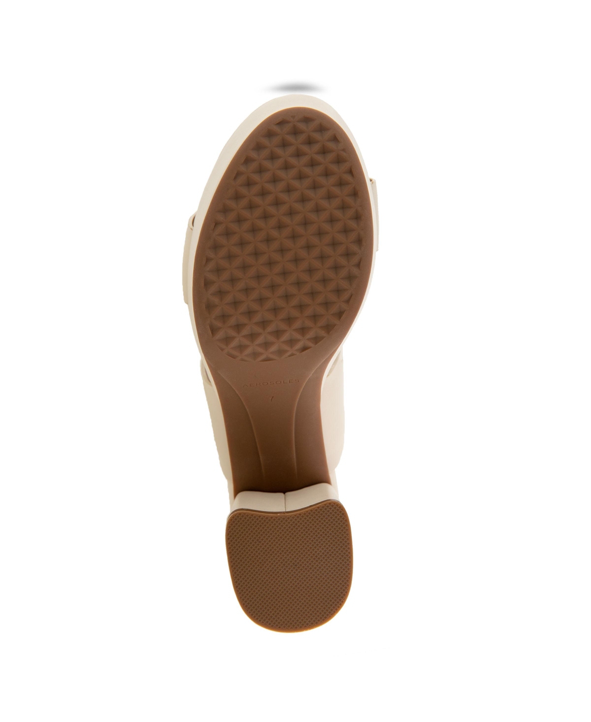Shop Aerosoles Women's Camilia Round Toe Platform Sandals In Eggnog Faux Leather