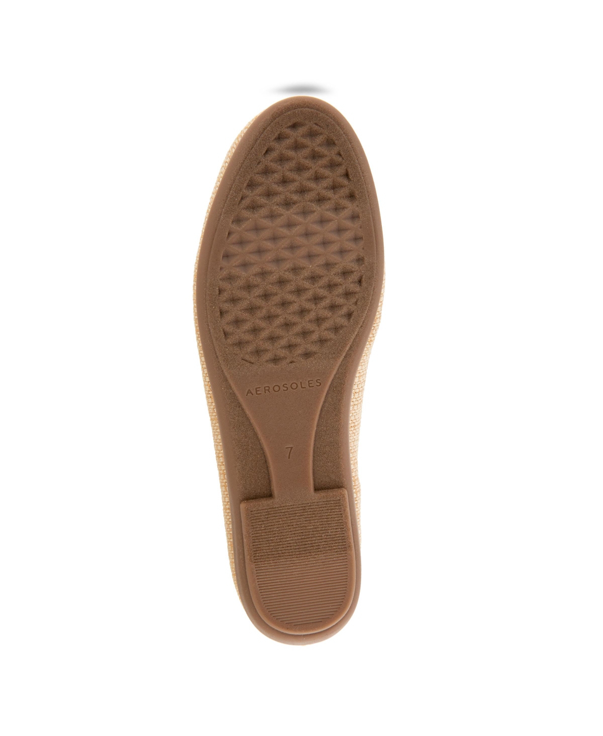 Shop Aerosoles Women's Bell Almond Toe Ballet Flats In Natural,white Raffia