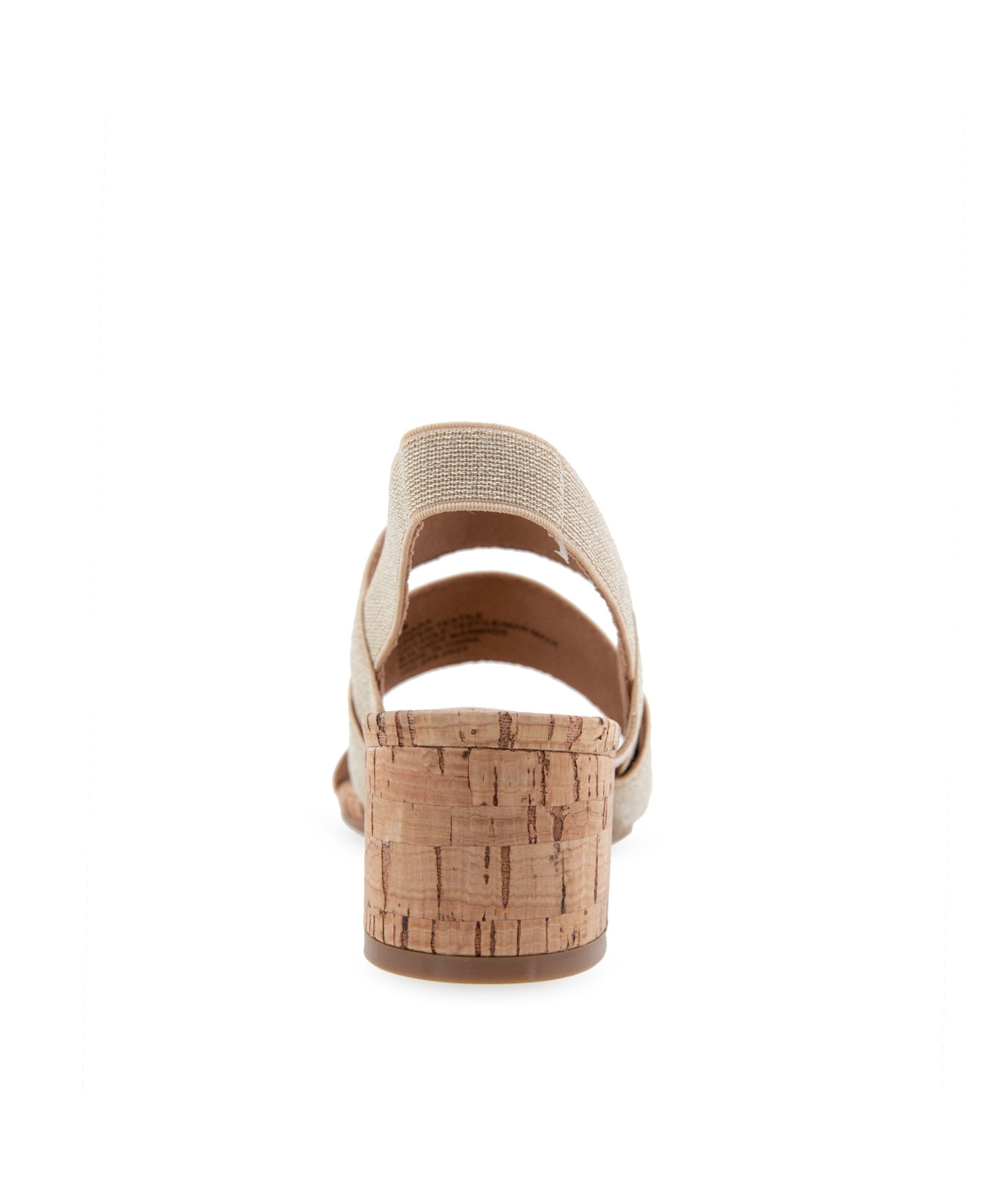 Shop Aerosoles Women's Chara Round Toe Slingback Sandals In Gold Metallic Elastic Fabric