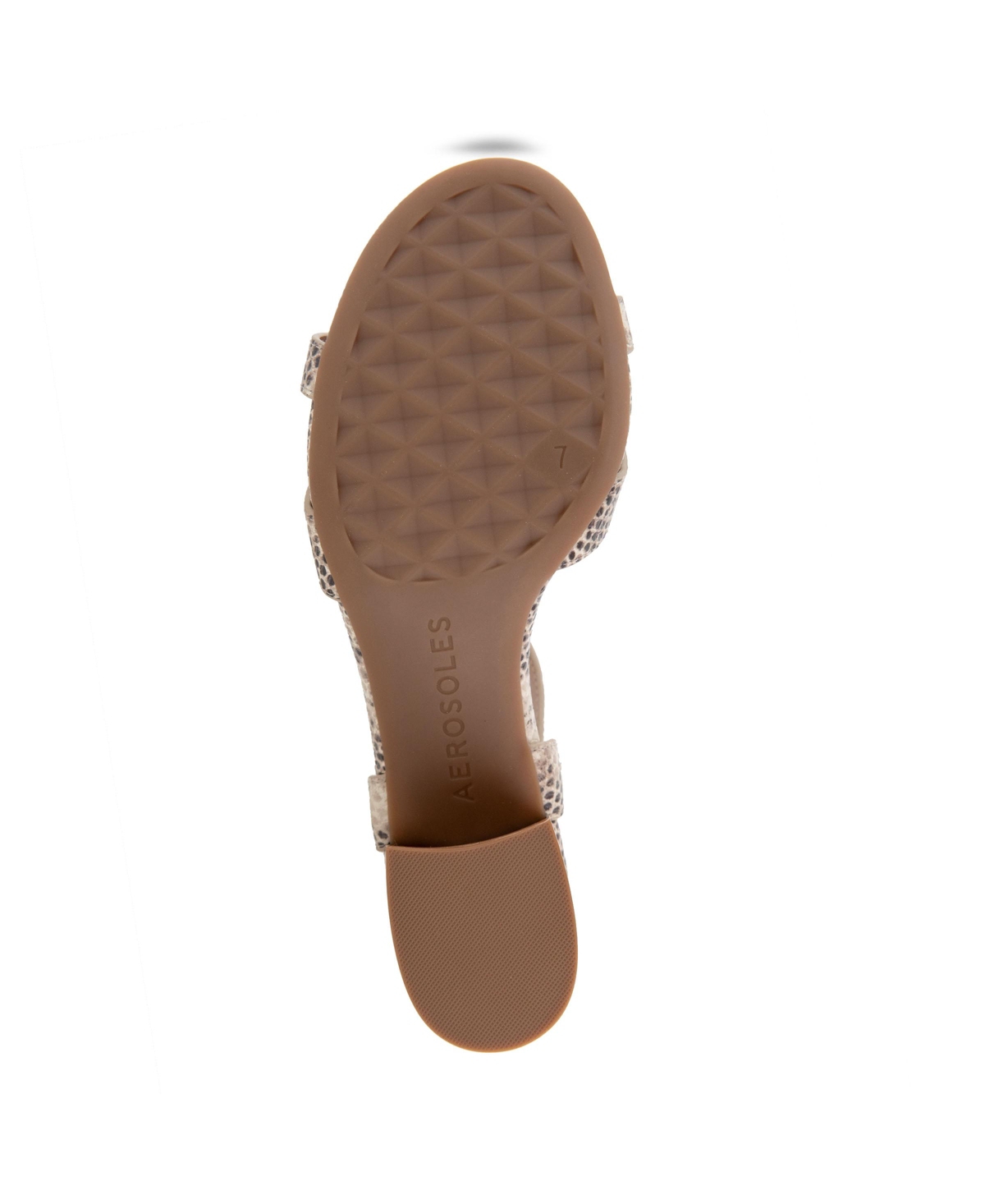 Shop Aerosoles Women's Cinzia Round Toe Dress Sandals In Roccia Printed Snake Faux Leather