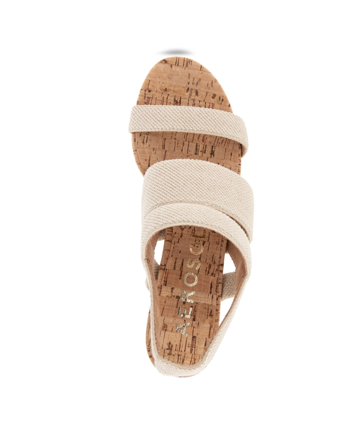 Shop Aerosoles Women's Chara Round Toe Slingback Sandals In Natural Linen Elastic Fabric