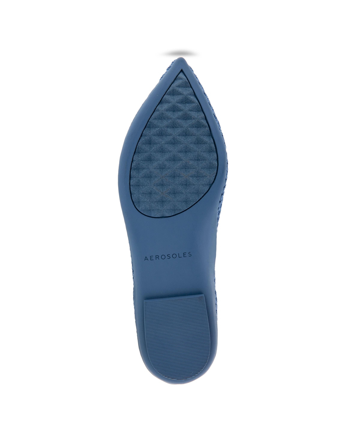 Shop Aerosoles Women's Danielle Pointed Toe Flat Flats In Blue Jean Textured Knit Fabric