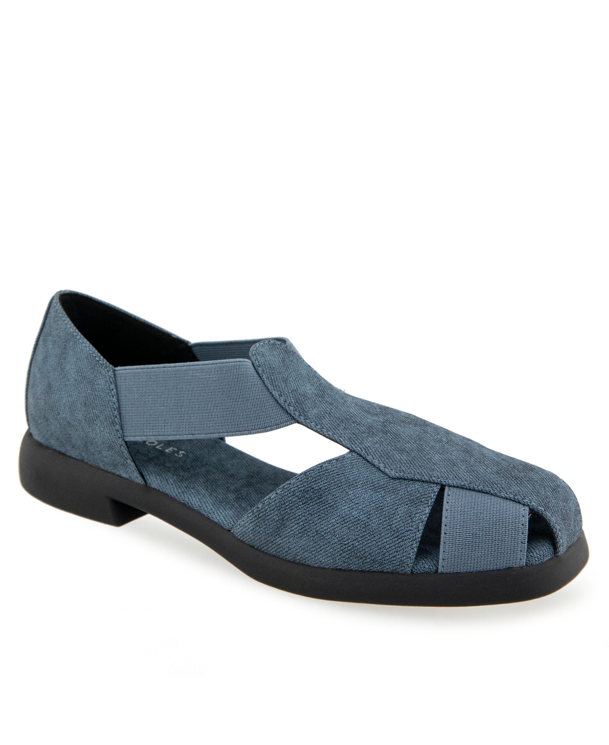 AEROSOLES WOMEN'S 4GIVE ALMOND TOE FISHERMAN FLATS 