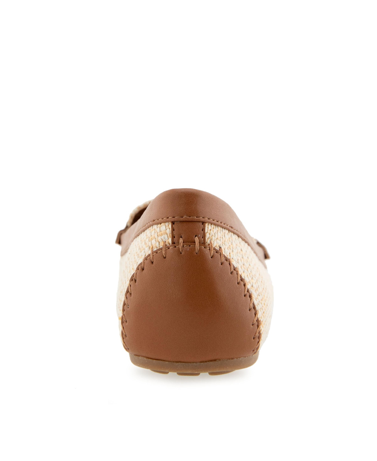 Shop Aerosoles Women's Over-drive Round Toe Loafer Flats In Natural Raffia