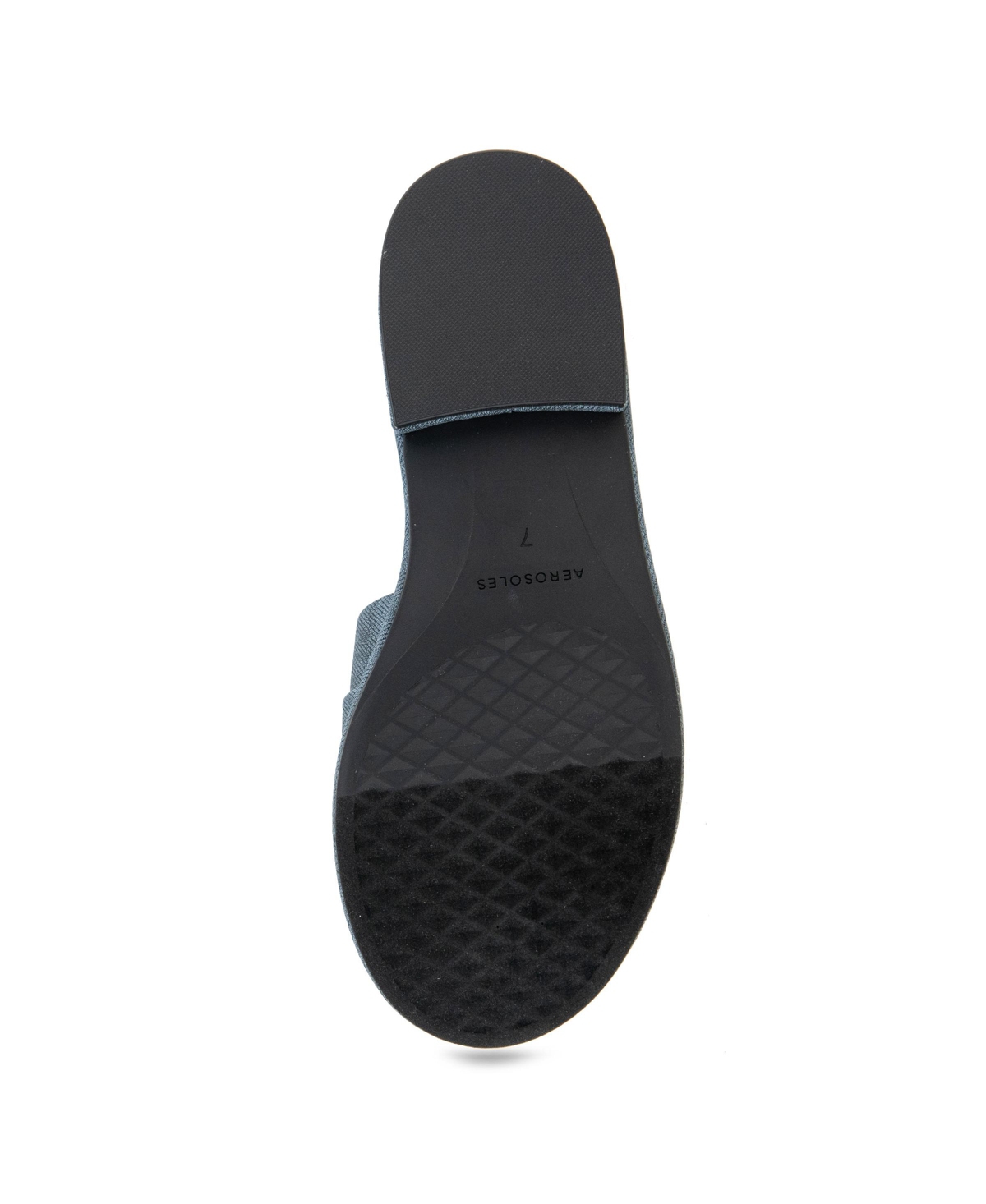 Shop Aerosoles Women's Big Charm Slide Open Toe Sandals In Blue Jean Faux Leather