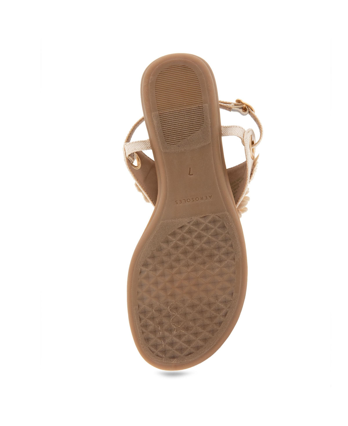 Shop Aerosoles Women's Connie Round Toe Flat Sandals In Natural Canvas