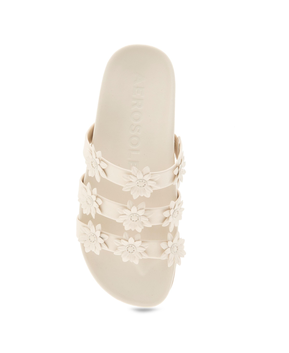 Shop Aerosoles Women's Leflor Round Toe Flatform Sandals In Eggnog Faux Leather