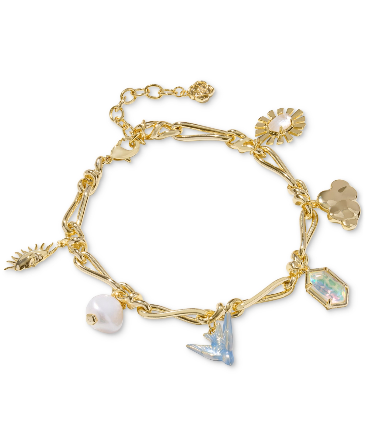 14k Gold-Plated Melody Charm Bracelet - Gold Neutral Mix