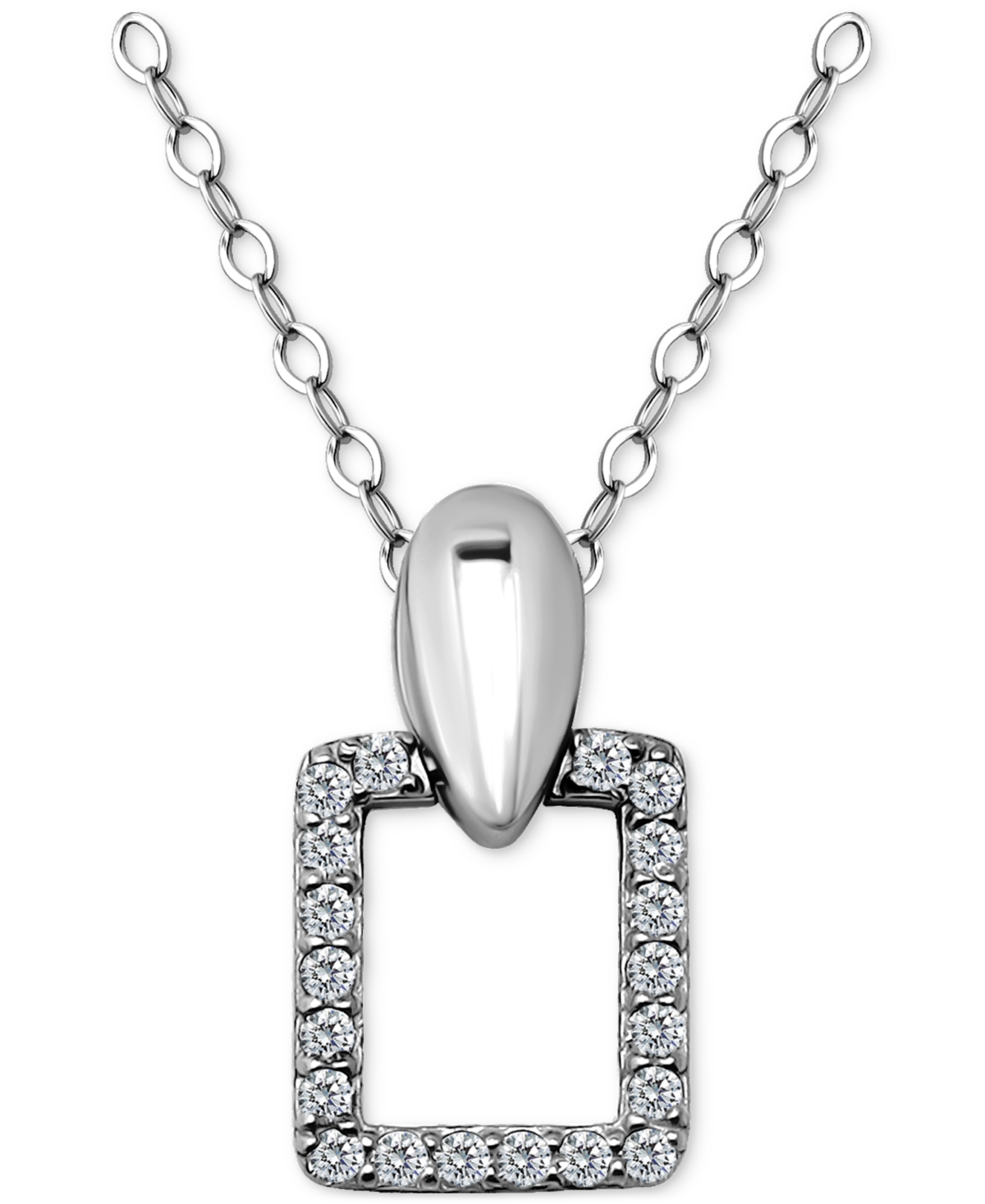 Giani Bernini Cubic Zirconia Doorknocker Pendant Necklace (1/2 Ct. T.w.) In 18k Gold Over Sterling Silver, 16" + 2 In Silver