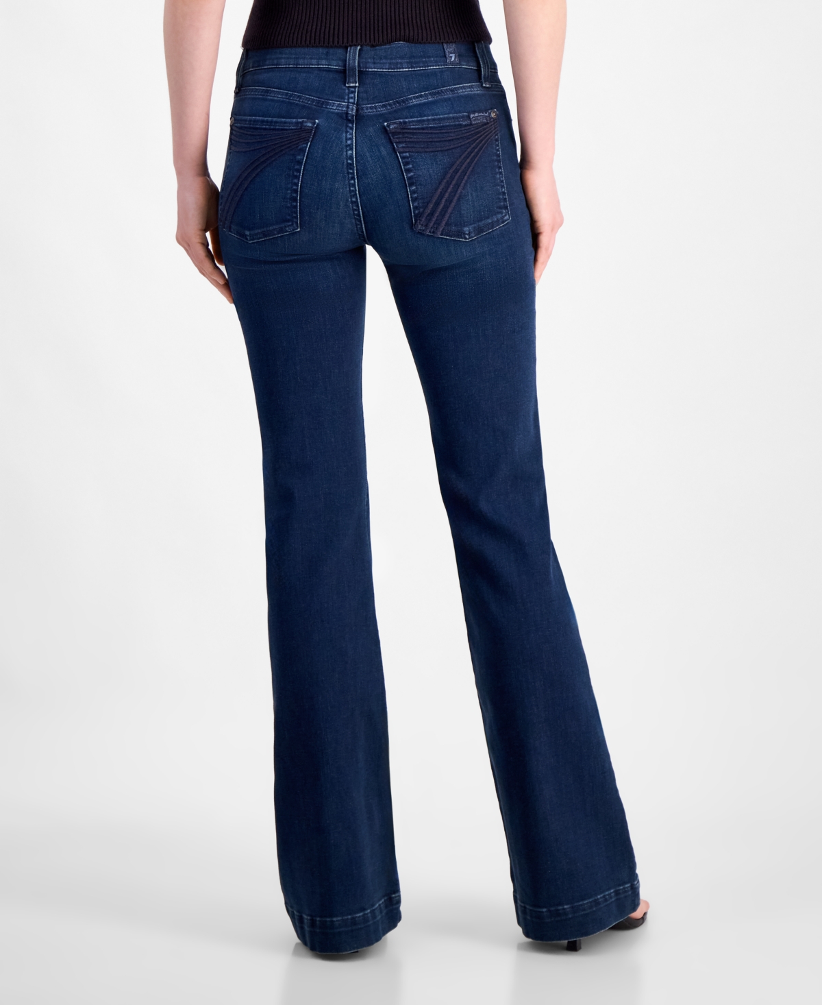 7 For All Mankind Women's Dojo Tailorless Flare-leg Jeans In Blue