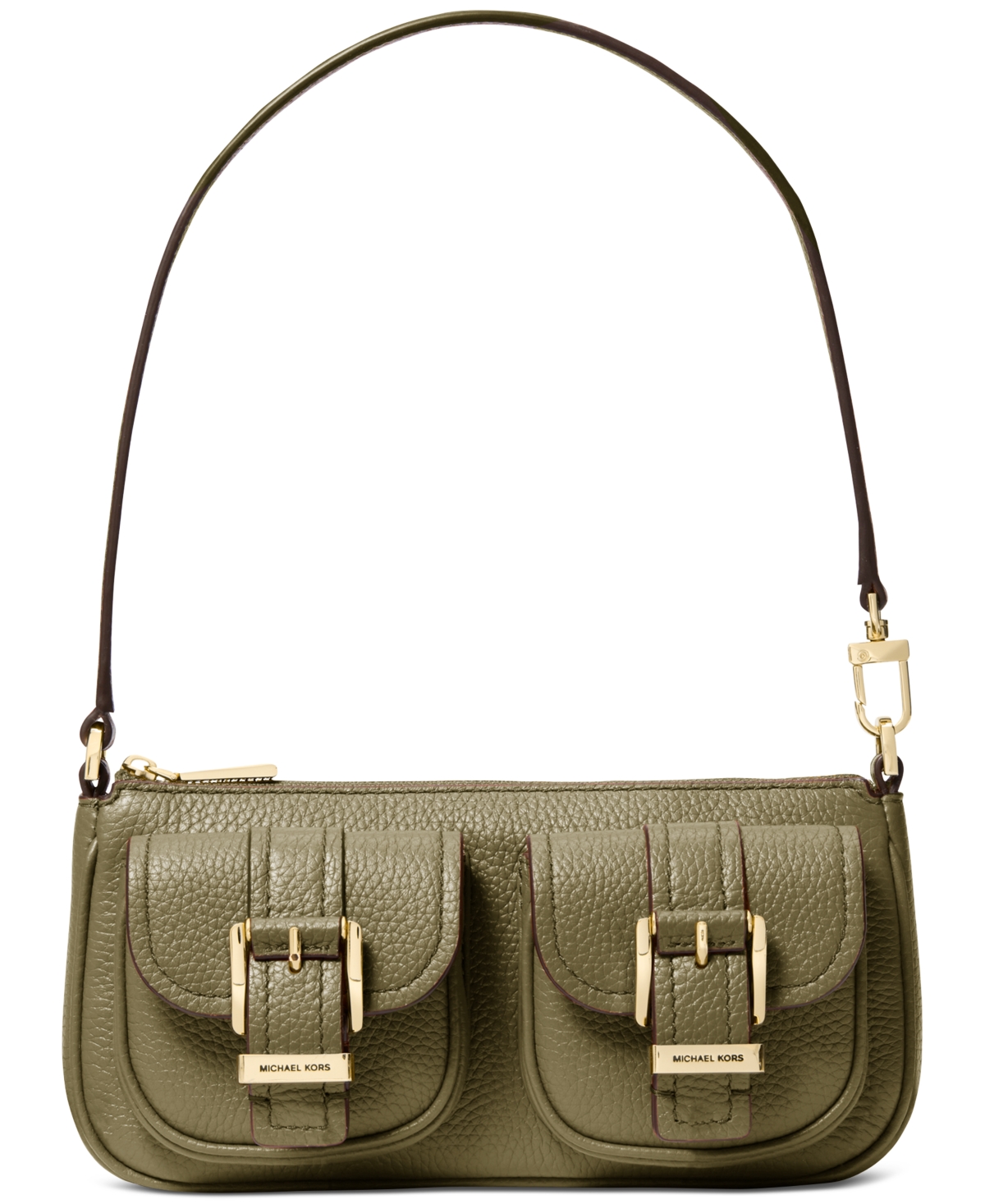 Michael Michael Kors Zoe Small Leather Convertible Shoulder Bag - Safari Green
