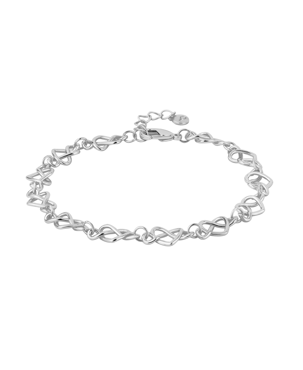 Silver and Gold Infinity Heart Link Bracelet - Gold