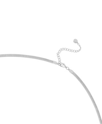 Cubic Zirconia Flat Herringbone Chain Necklace