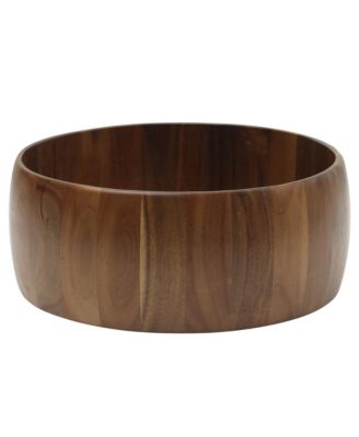 Laurelton 3 Piece Large 13" Acacia Wood Salad Serving Bowl Set w/ 2 Serving Tools