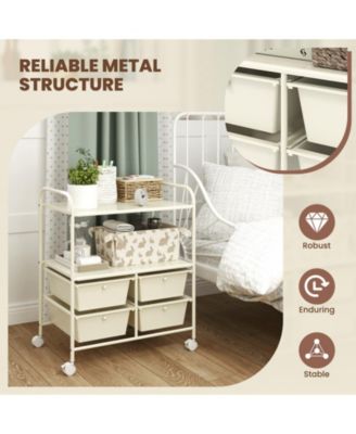 4 Drawers Shelves Rolling Storage Cart Rack