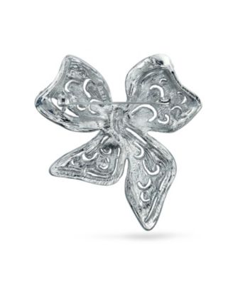 Victorian Style Crystal Fashion Brooch Pin Silver Plated