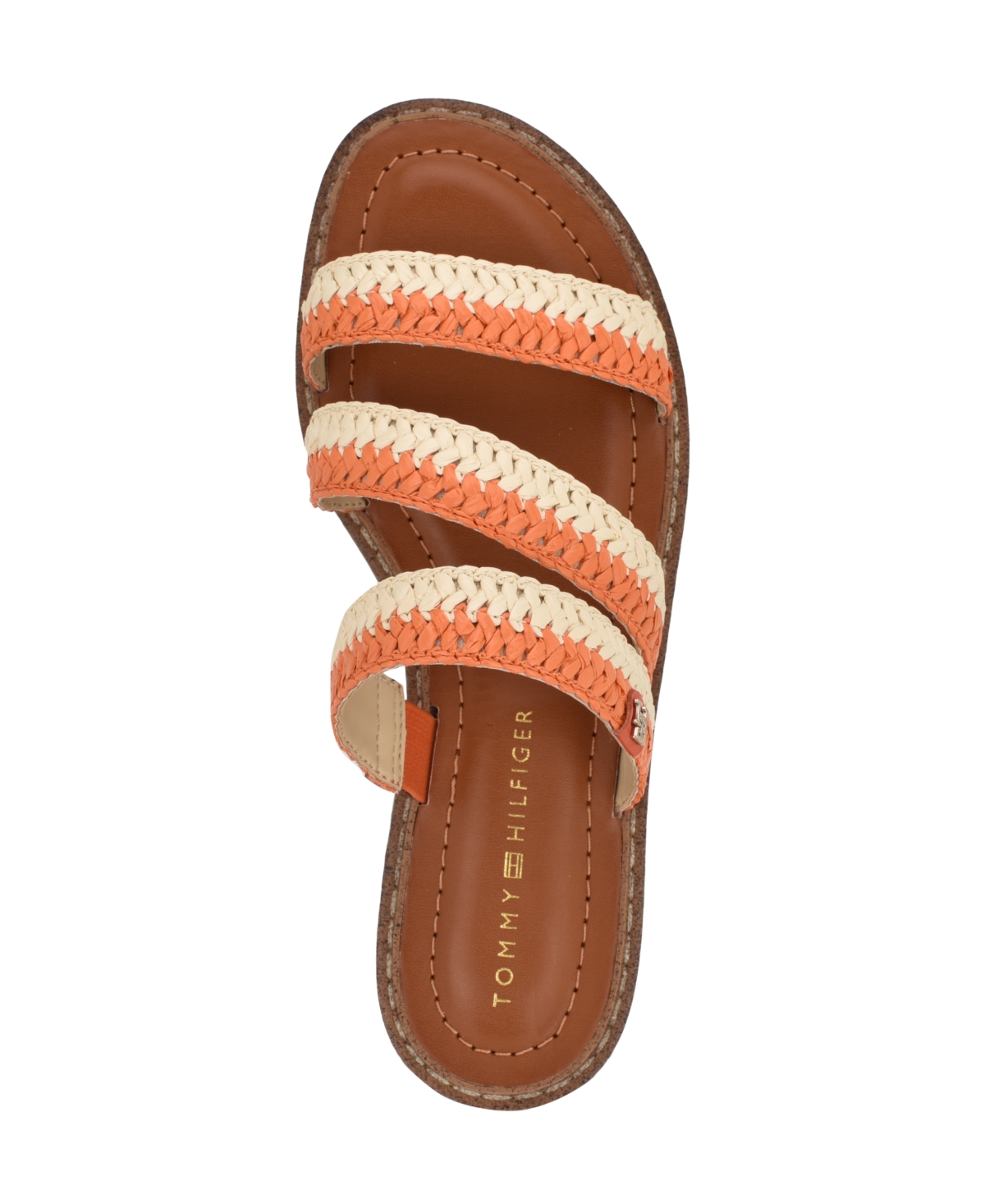 Tommy Hilfiger Brelyn Raffia Sandal In Orange,white