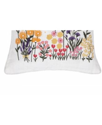 Spring Bumble Bee Flower Garden Accent Throw Pillow, 16" x 16"