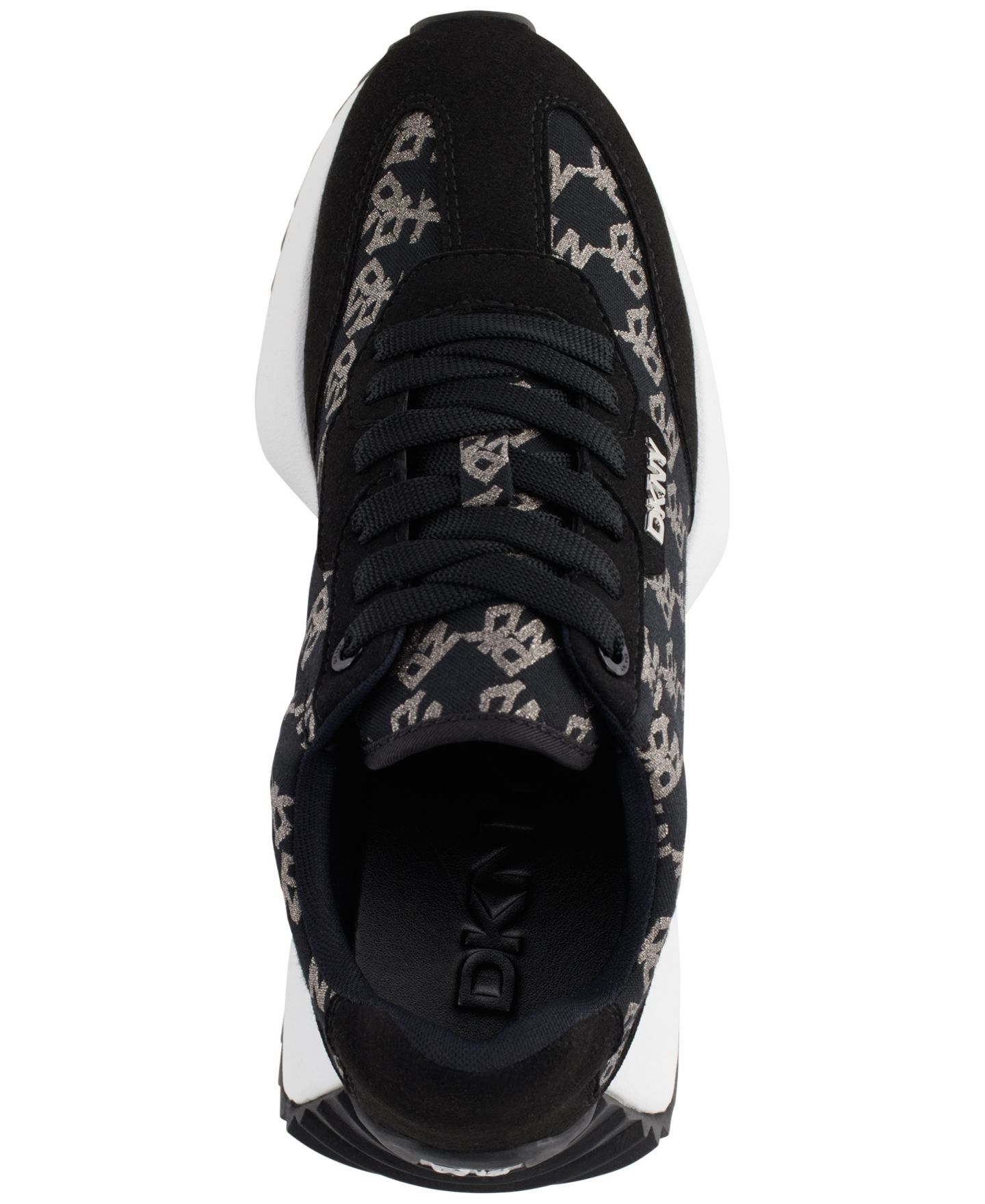 Женские кроссовки DKNY Naples Checkered Lace-Up, цвет: Чёрный — фото 4