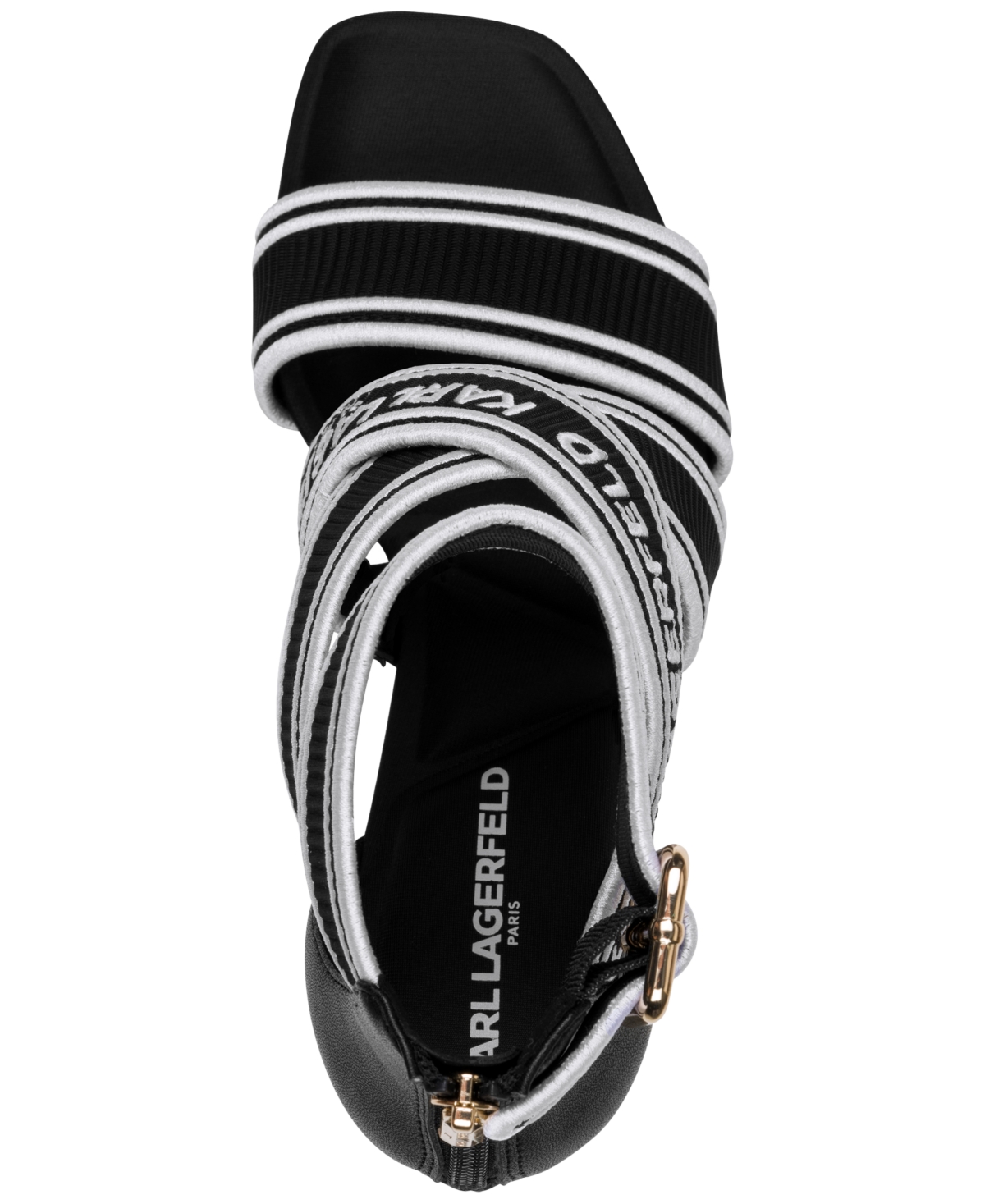 Shop Karl Lagerfeld Women's Careliz Strappy Sandals In Black,bright White