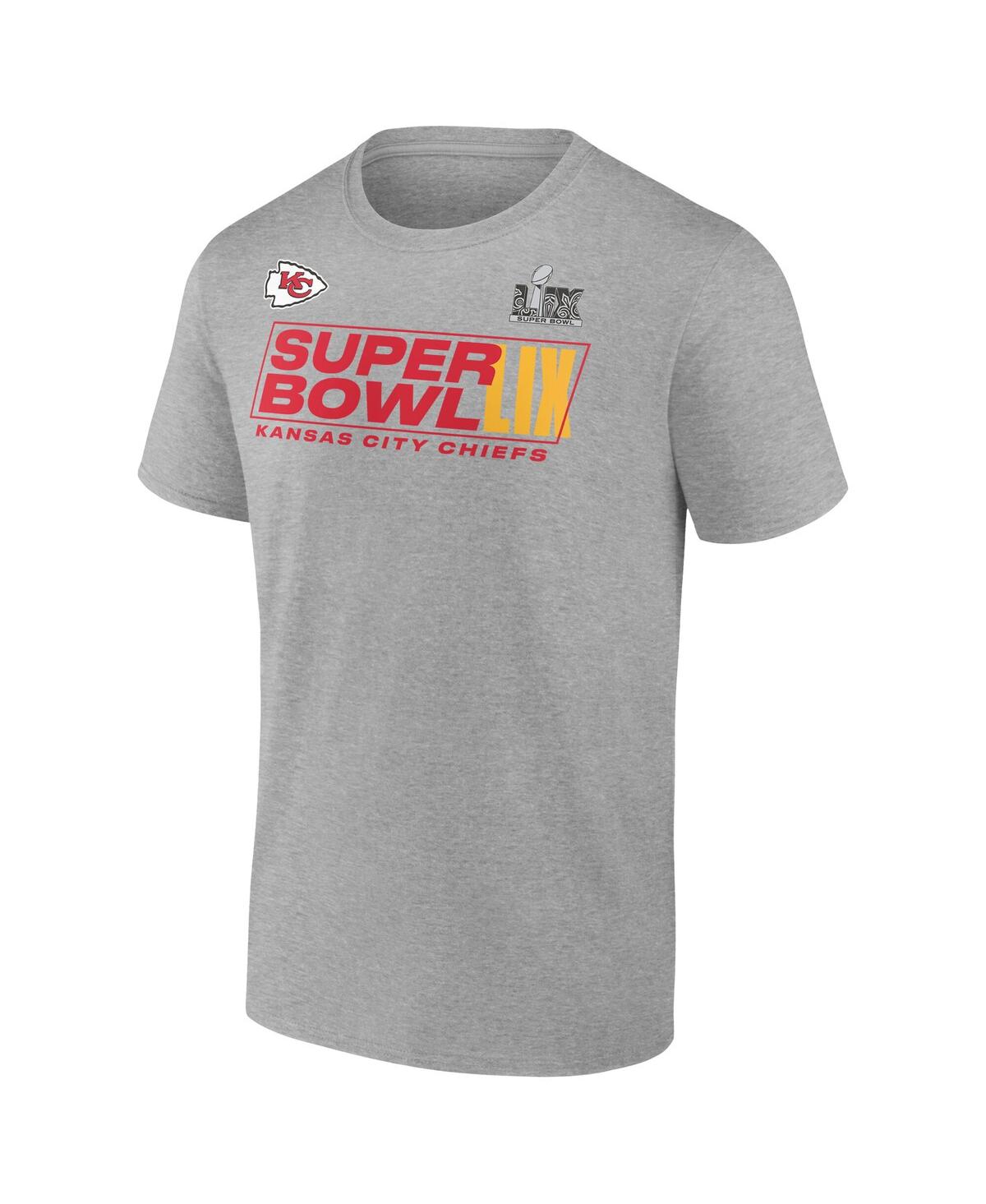 Fanatics Big Boys And Girls Heather Gray Kansas City Chiefs Super Bowl Lix Roster T-shirt In Heather Gray