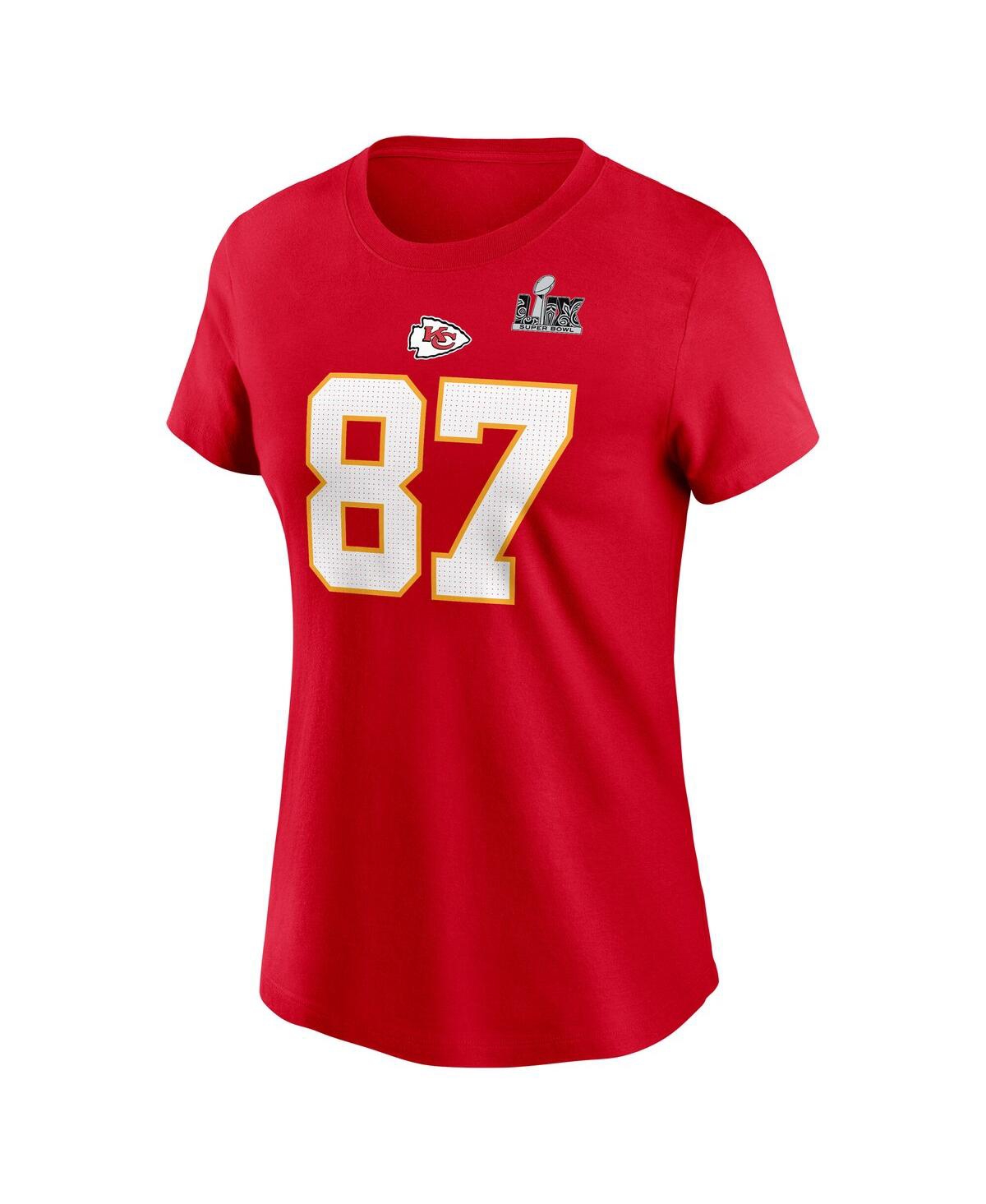 Nike Women's Travis Kelce Red Kansas City Chiefs Super Bowl Lix Name Number T-shirt In Red