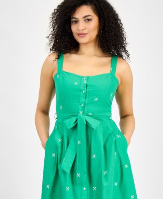 Women's Cotton Eyelet Midi Dress