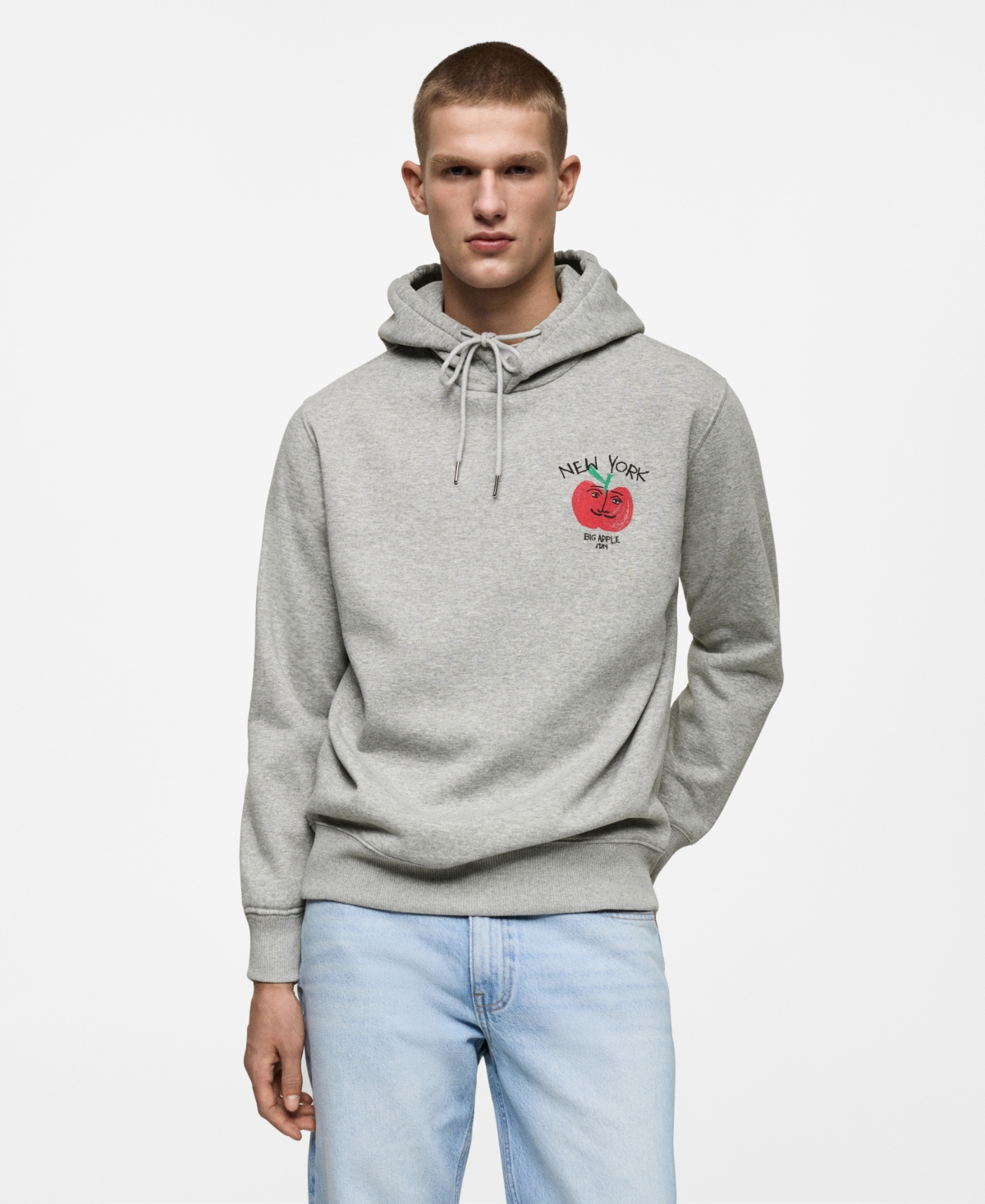 Men's Printed Graphic Hoodie - Light Heather Gray